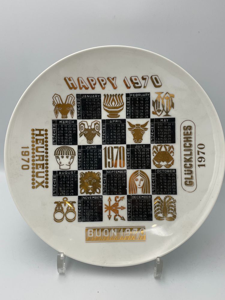 Suite of eleven plates from the Calendario series by Piero FORNASETTI
