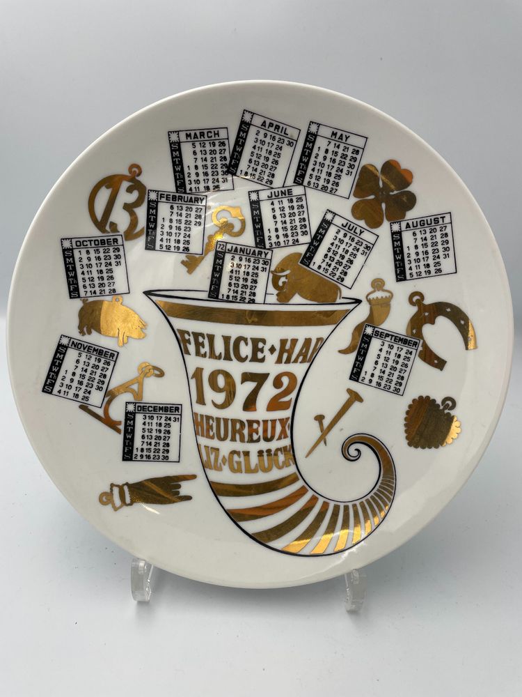 Suite of eleven plates from the Calendario series by Piero FORNASETTI