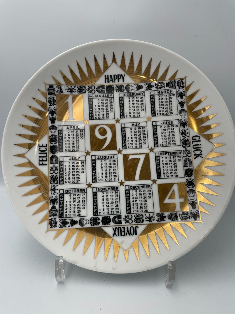 Suite of eleven plates from the Calendario series by Piero FORNASETTI
