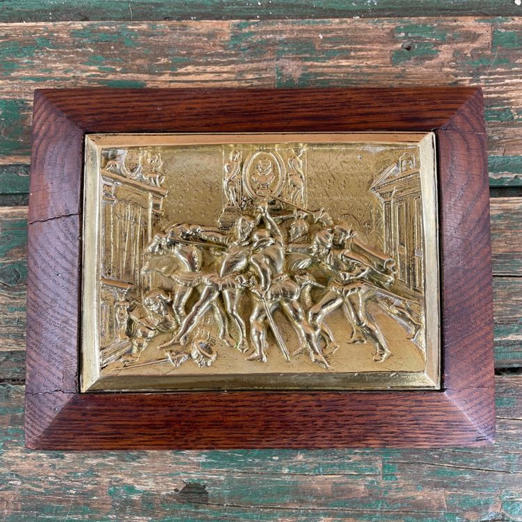 Plaque en bronze encadrée – Assassinat d’Henri IV, fin XIXe siècle