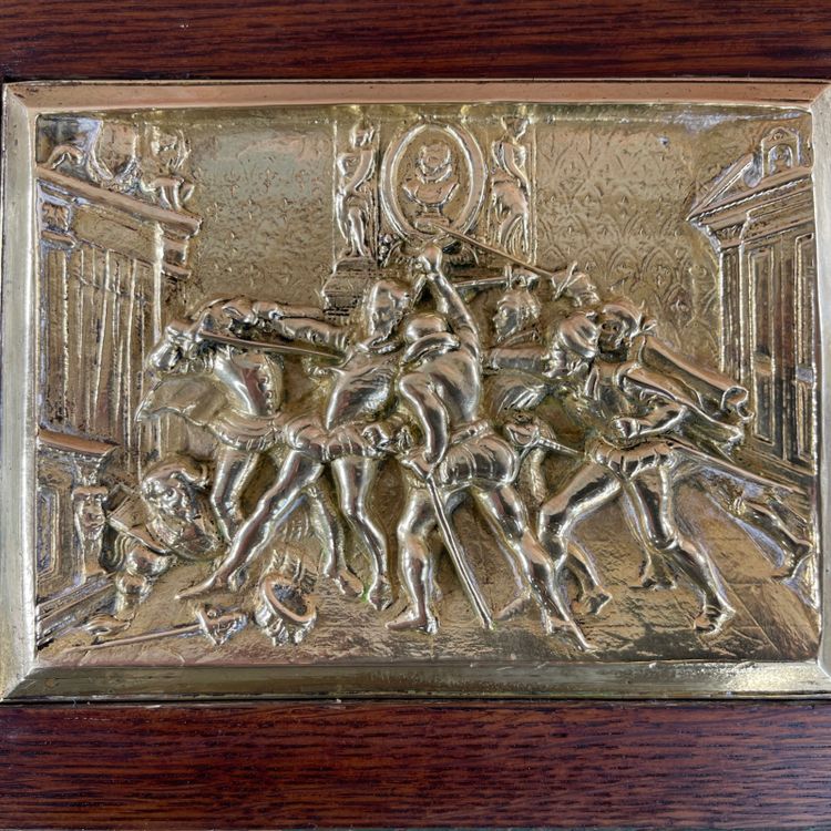 Plaque en bronze encadrée – Assassinat d’Henri IV, fin XIXe siècle
