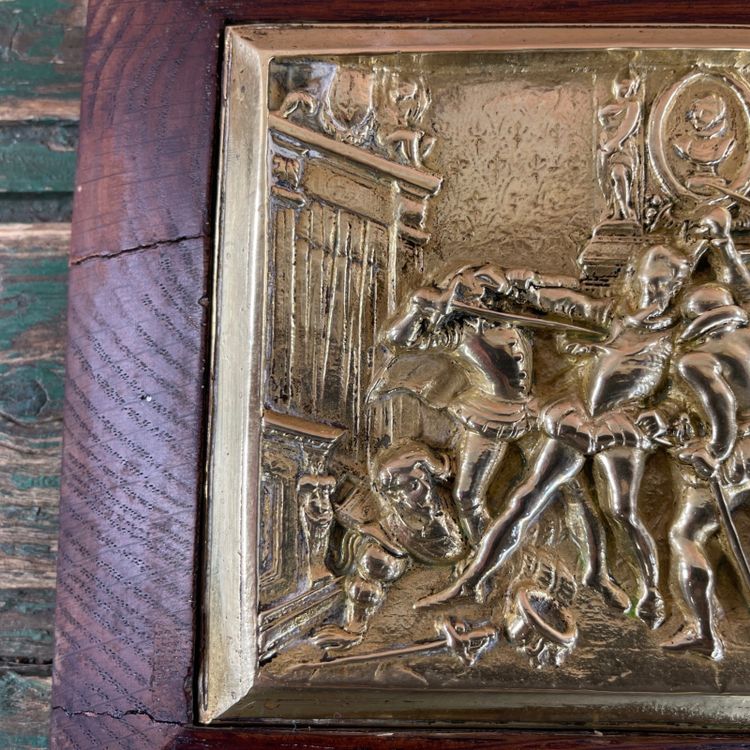 Plaque en bronze encadrée – Assassinat d’Henri IV, fin XIXe siècle
