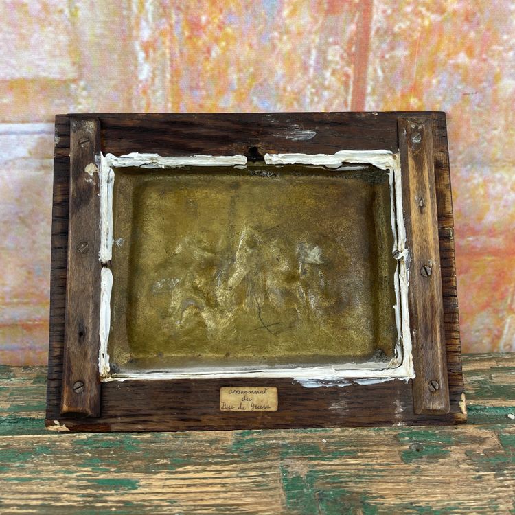 Plaque en bronze encadrée – Assassinat d’Henri IV, fin XIXe siècle