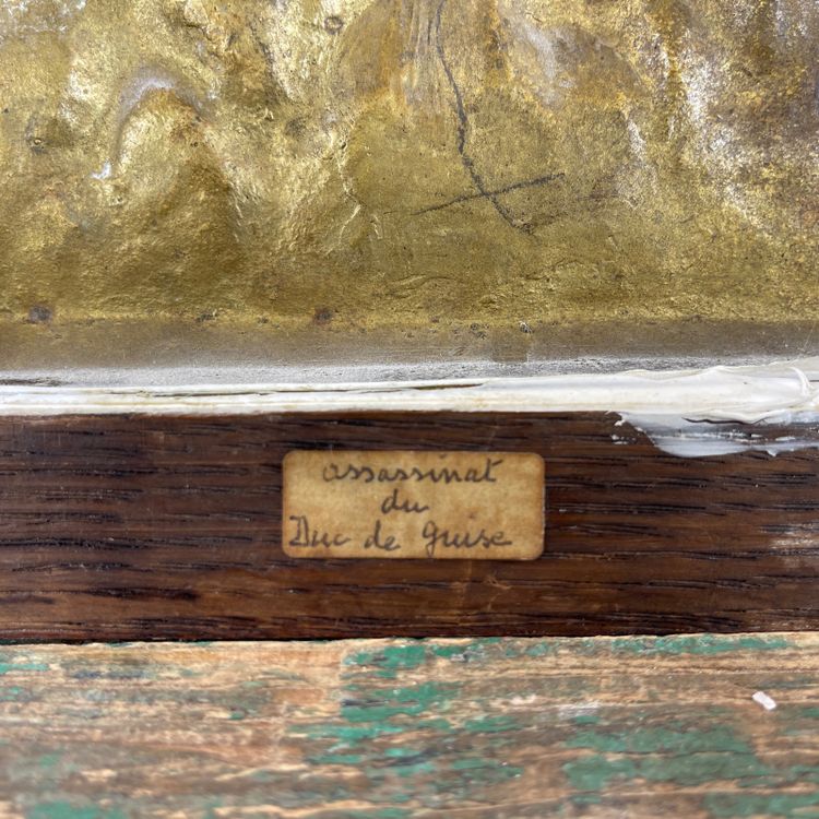 Plaque en bronze encadrée – Assassinat d’Henri IV, fin XIXe siècle