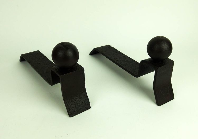 Pair of Art Deco andirons by Jacques Adnet