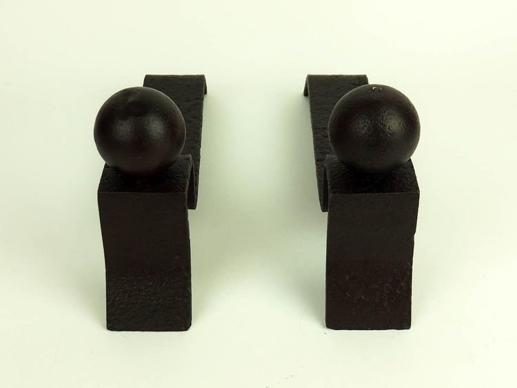Pair of Art Deco andirons by Jacques Adnet