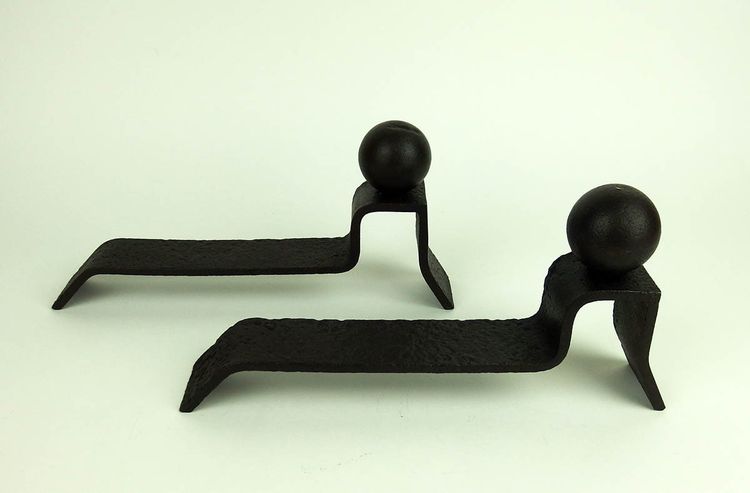 Pair of Art Deco andirons by Jacques Adnet