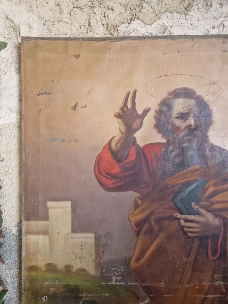 Huge 18th-century oil painting Saint Matthew the Apostle