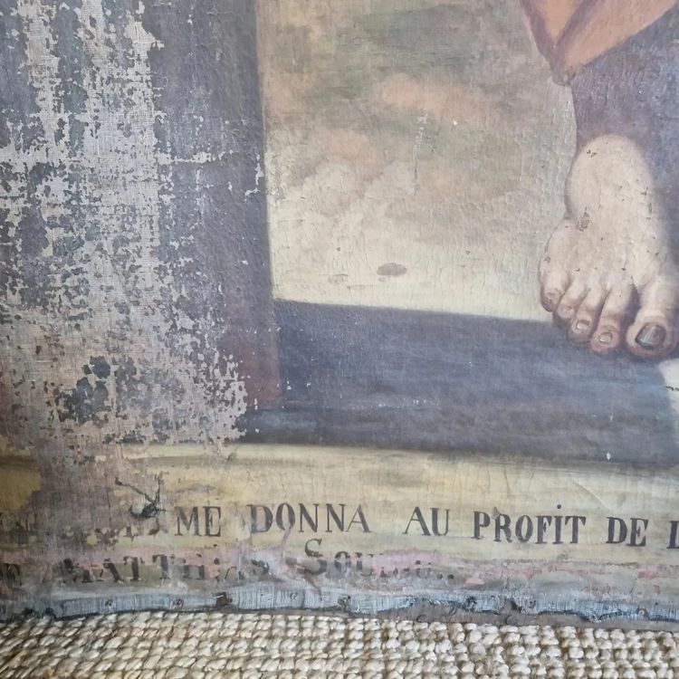 Huge 18th-century oil painting Saint Matthew the Apostle