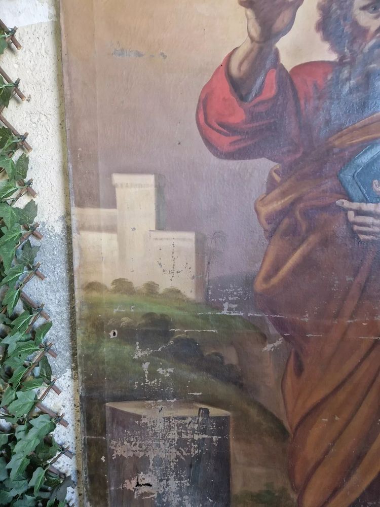 Huge 18th-century oil painting Saint Matthew the Apostle