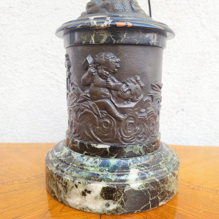  Mercurio volante, dopo Giambologna, lampada in bronzo, XIX secolo