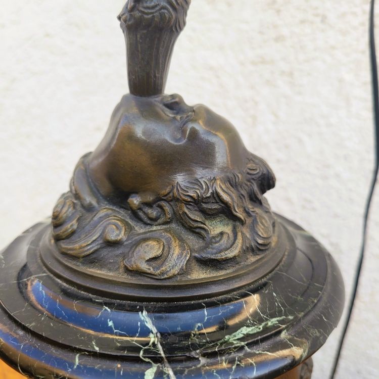  Mercurio volante, dopo Giambologna, lampada in bronzo, XIX secolo