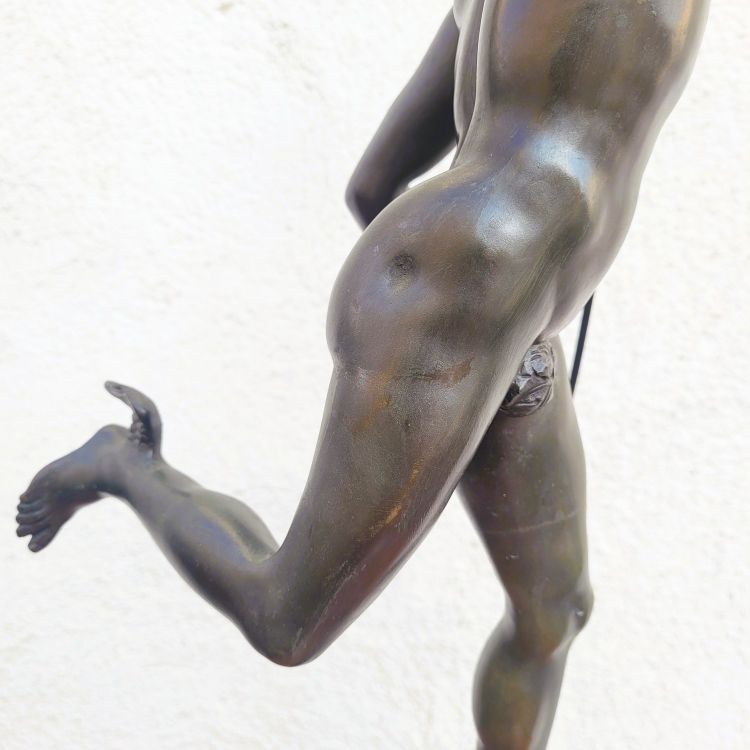  Mercurio volante, dopo Giambologna, lampada in bronzo, XIX secolo