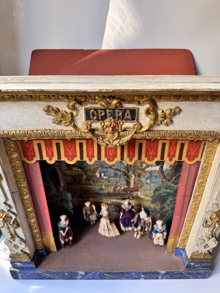 Teatro d'opera in miniatura in legno intagliato - Castelet de marionnettes XIX secolo