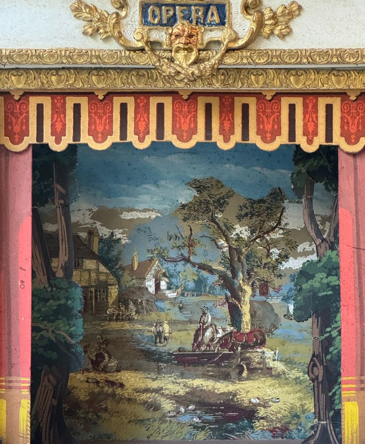 Teatro d'opera in miniatura in legno intagliato - Castelet de marionnettes XIX secolo
