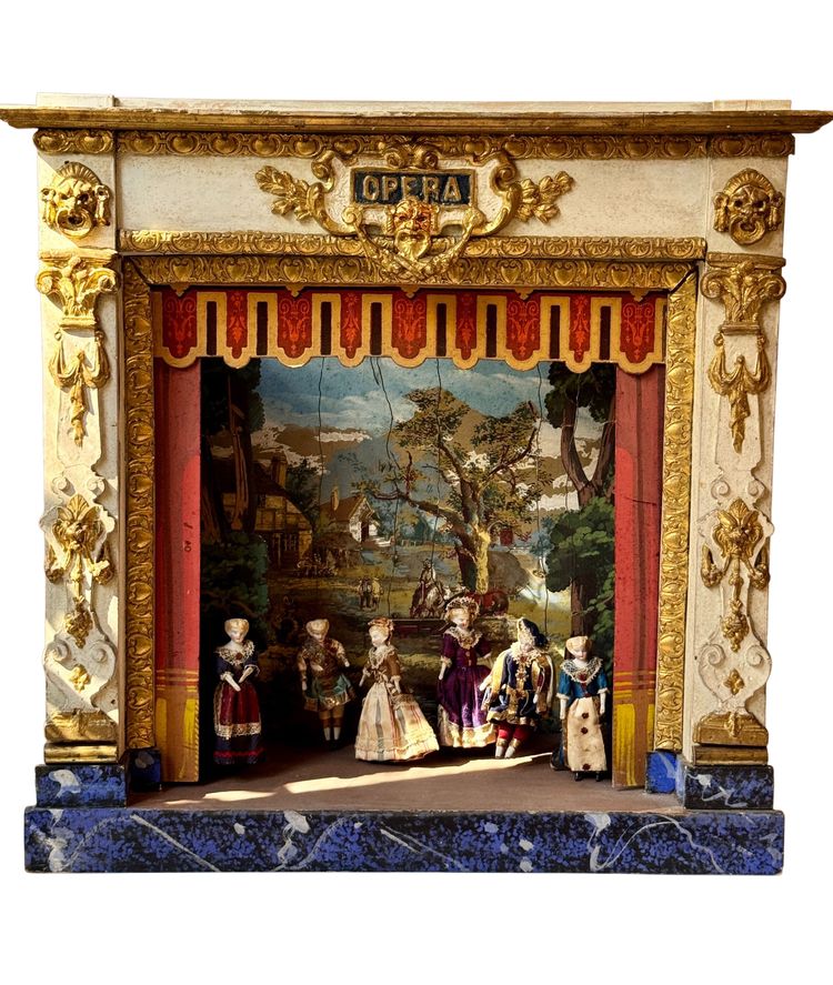 Teatro d'opera in miniatura in legno intagliato - Castelet de marionnettes XIX secolo