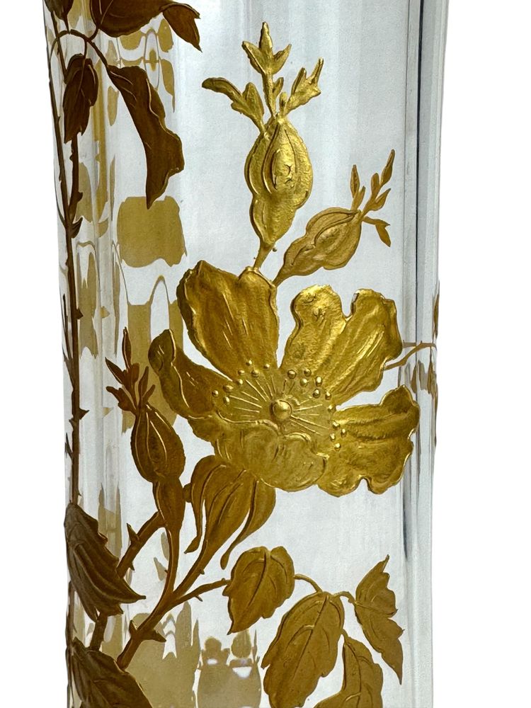 Baccarat - Vaso grande in cristallo con decorazione di rose rampicanti