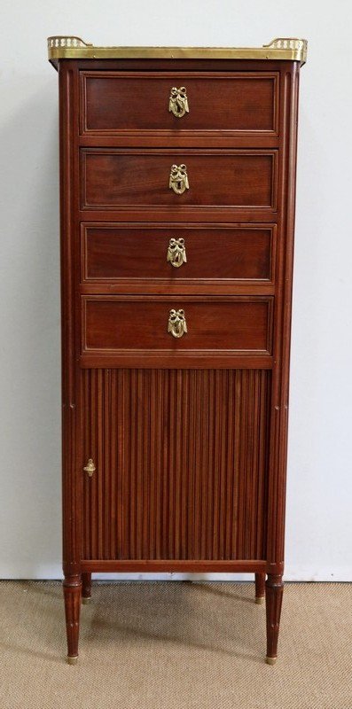  Piccolo chiffonnier in mogano, stile Luigi XVI - Fine XIX secolo