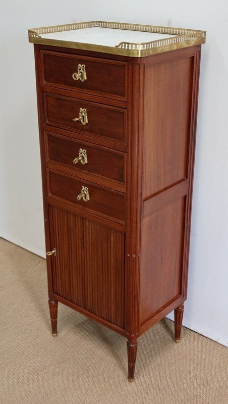  Piccolo chiffonnier in mogano, stile Luigi XVI - Fine XIX secolo