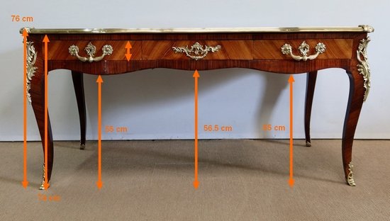  Scrittoio in palissandro e legno viola, stile Luigi XV - 2a metà del 19° secolo