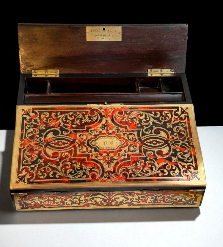 BOULLE MARQUETRY STAMPED WITH "TAHAN FRÈRES a PARIS" NAPOLÉON III
