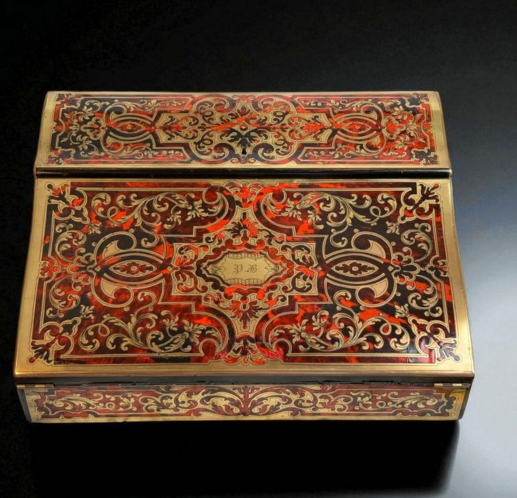 BOULLE MARQUETRY STAMPED WITH "TAHAN FRÈRES a PARIS" NAPOLÉON III