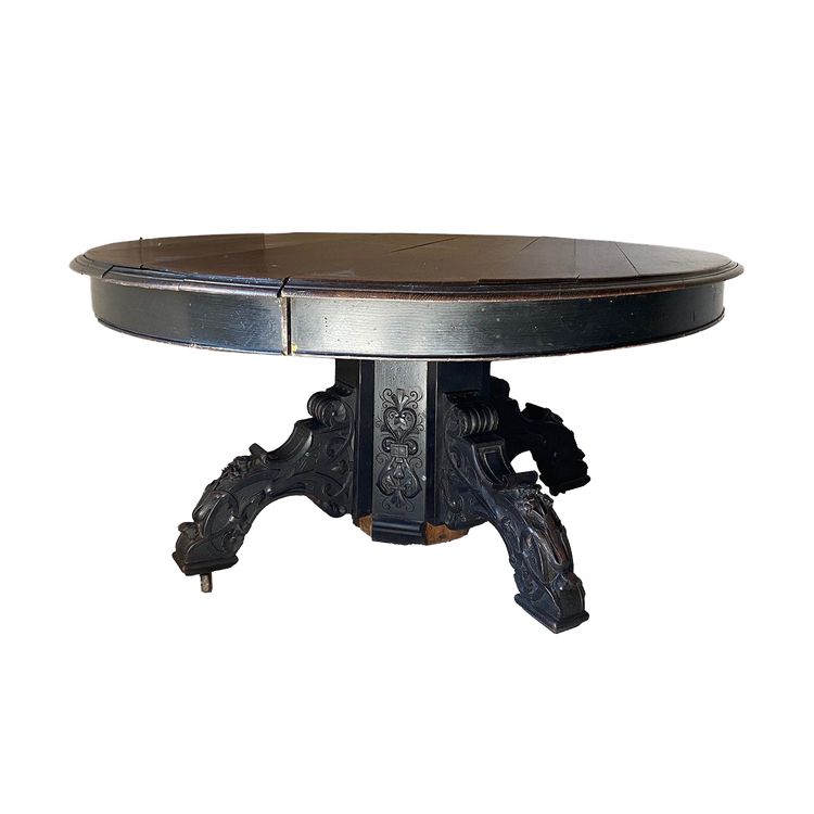 Grande tavolo Napoleone III in legno annerito