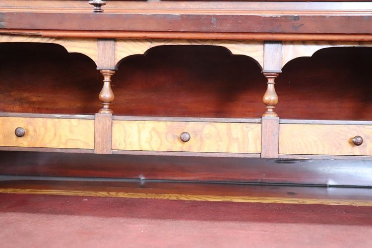 19th Century Antique Roll Top Desk In Walnut