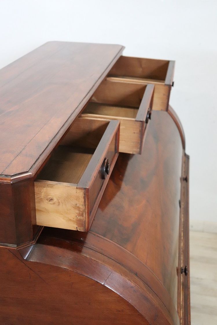 19th Century Antique Roll Top Desk In Walnut