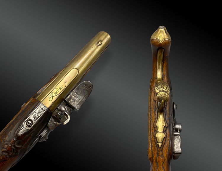 Pistola navale a pietra focaia Inghilterra, Londra circa 1800
