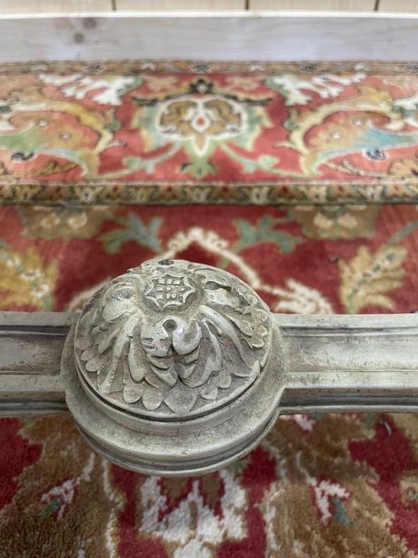 Louis XVI piano bench in Canage et Bois Rechampi