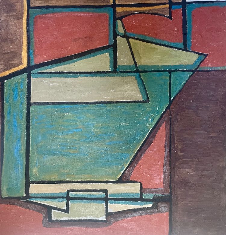 Pittura XX° geometria astratta Gilbert Thevenot gruppo artistico Rencontres