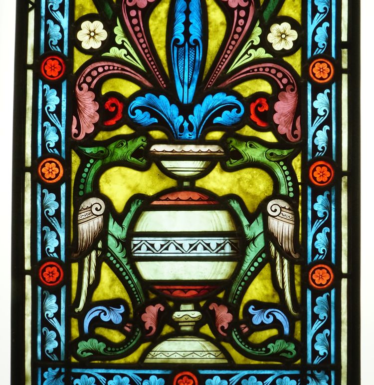 Glasmalerei - Kirchenfenster - Mittelalterliche Drachen