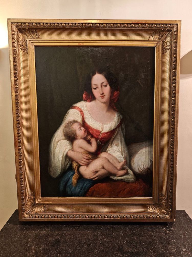 Neo-Classical painting "Virgin and Child" - French school Early 19th century