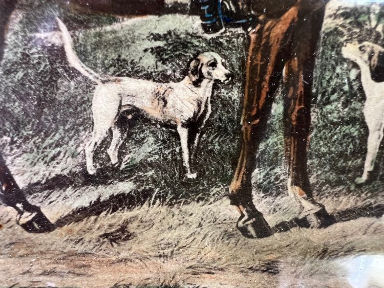 Antique engraving 1837 - John Mytton on horseback - hunting scene - signed W. Giller - framed