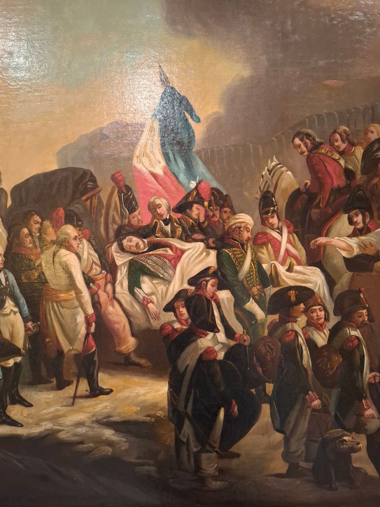 Painting depicting the death of General Marceau after François Bouchot, 19th century.