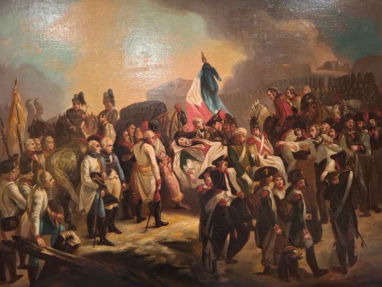 Painting depicting the death of General Marceau after François Bouchot, 19th century.