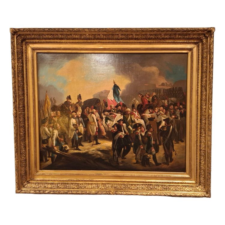 Painting depicting the death of General Marceau after François Bouchot, 19th century.