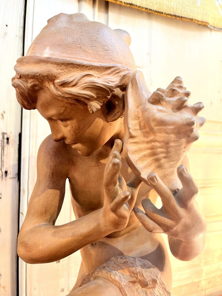 Jean-Baptiste Carpeaux Il pescatore con la conchiglia Terracotta