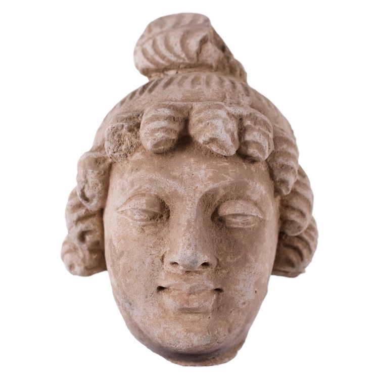 Tête de Bodhisattva en stuc du Gandhara