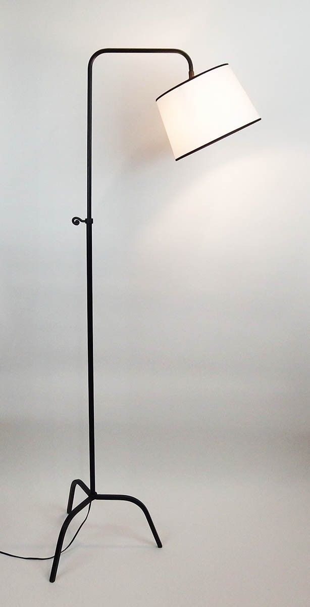 Adjustable floor lamp in wrought iron 1950