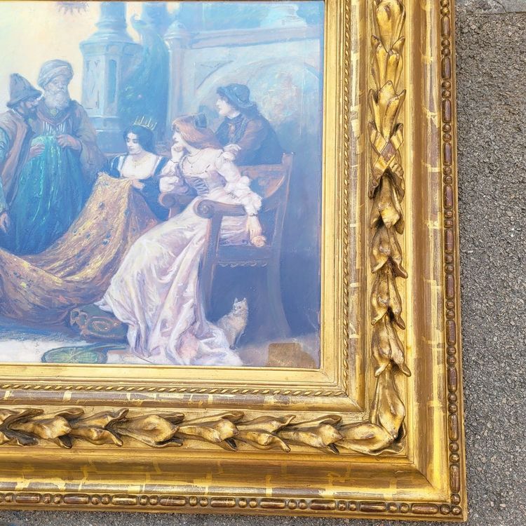 Stoffhändler in Venedig, gerahmtes Pastell, Anfang des 20. Jahrhunderts