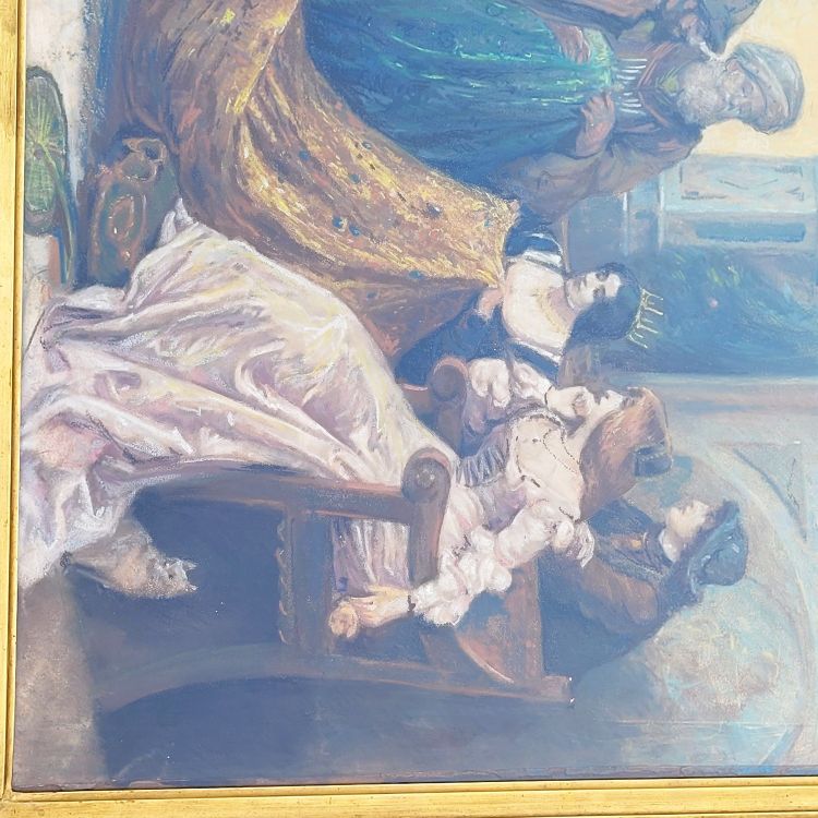 Stoffhändler in Venedig, gerahmtes Pastell, Anfang des 20. Jahrhunderts