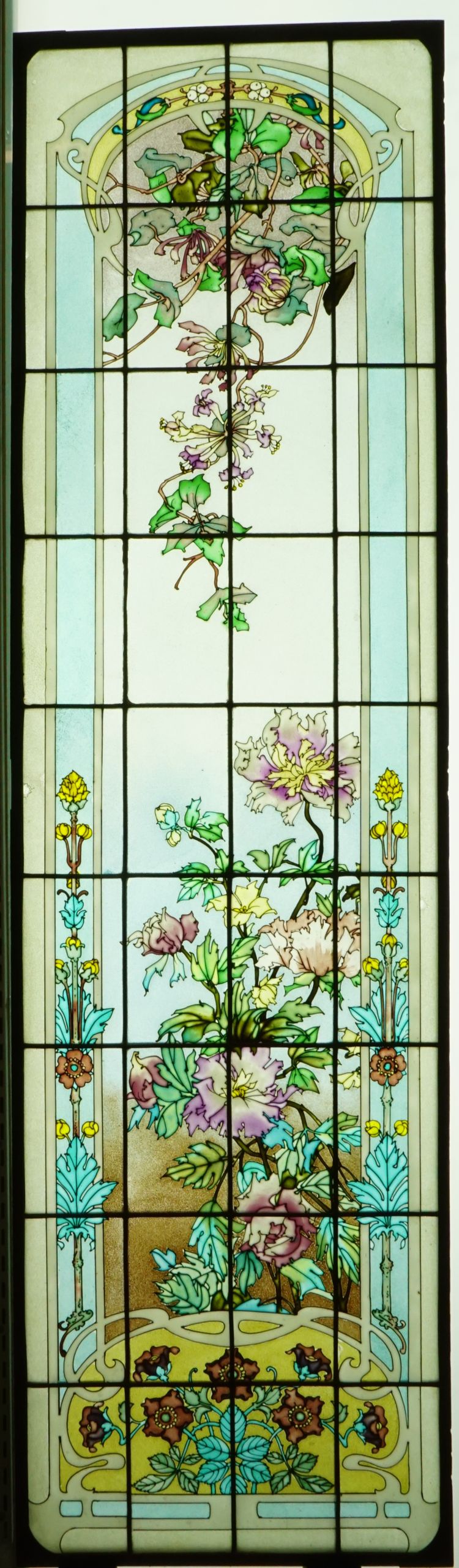 Glasmalerei - Blumenfenster im Jugendstil