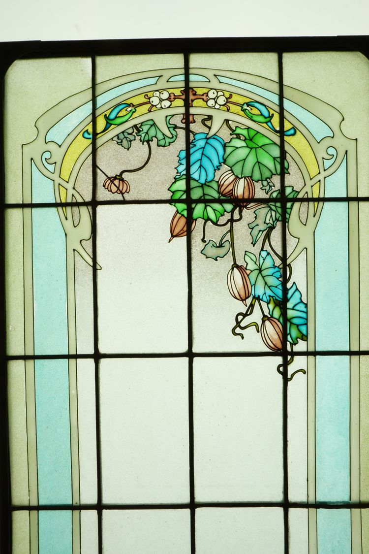 Glasmalerei - Blumenfenster im Jugendstil