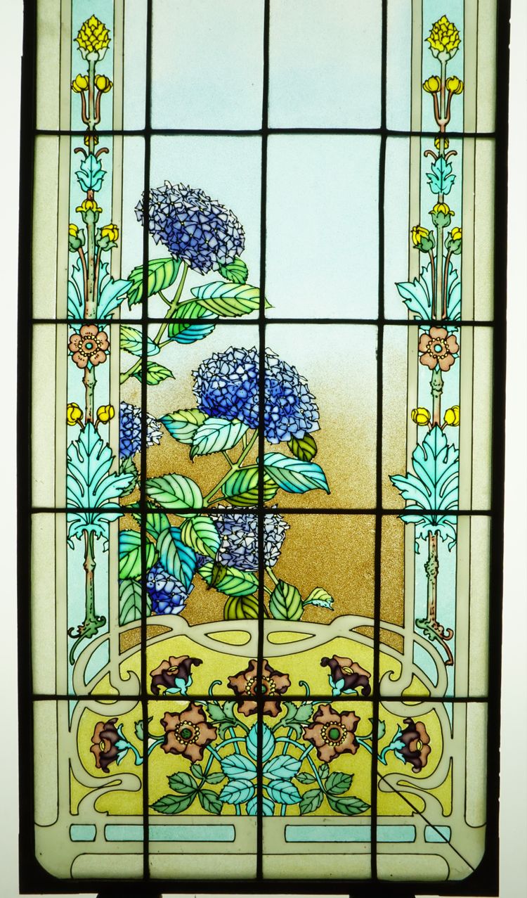 Glasmalerei - Blumenfenster im Jugendstil