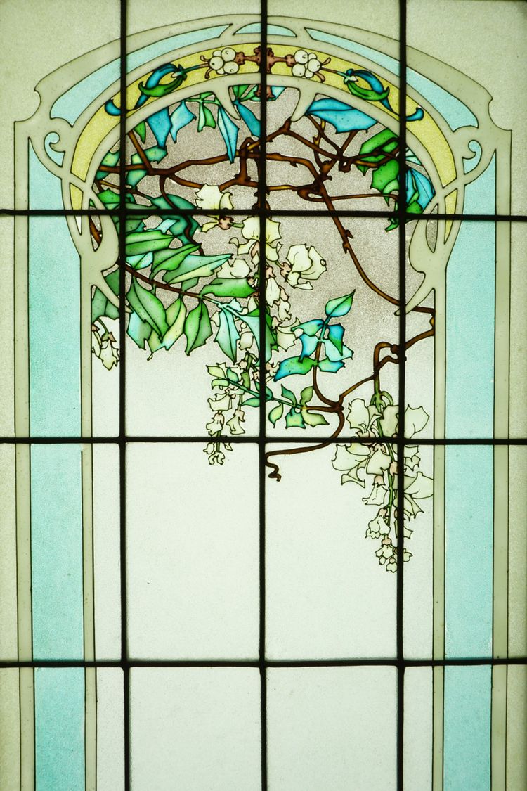 Glasmalerei - Blumenfenster im Jugendstil