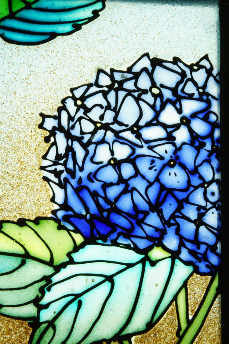 Glasmalerei - Blumenfenster im Jugendstil