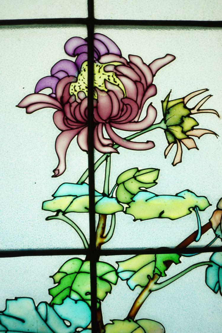 Glasmalerei - Blumenfenster im Jugendstil