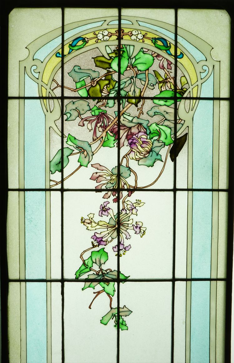 Glasmalerei - Blumenfenster im Jugendstil